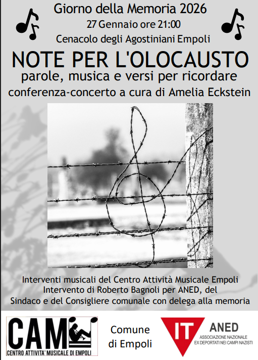 Note per l'Olocausto, le musiche dei deportati risuonano a Empoli per il Giorno della Memoria