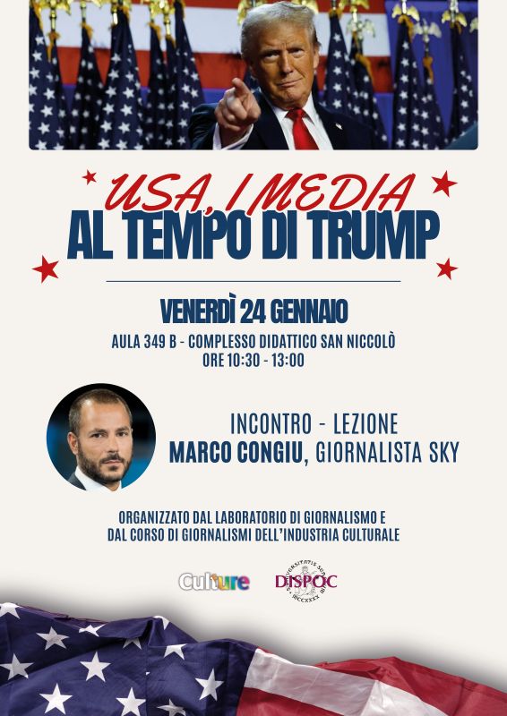 “USA, i media al tempo di Trump”, lezione-incontro con il giornalista Marco Congiu