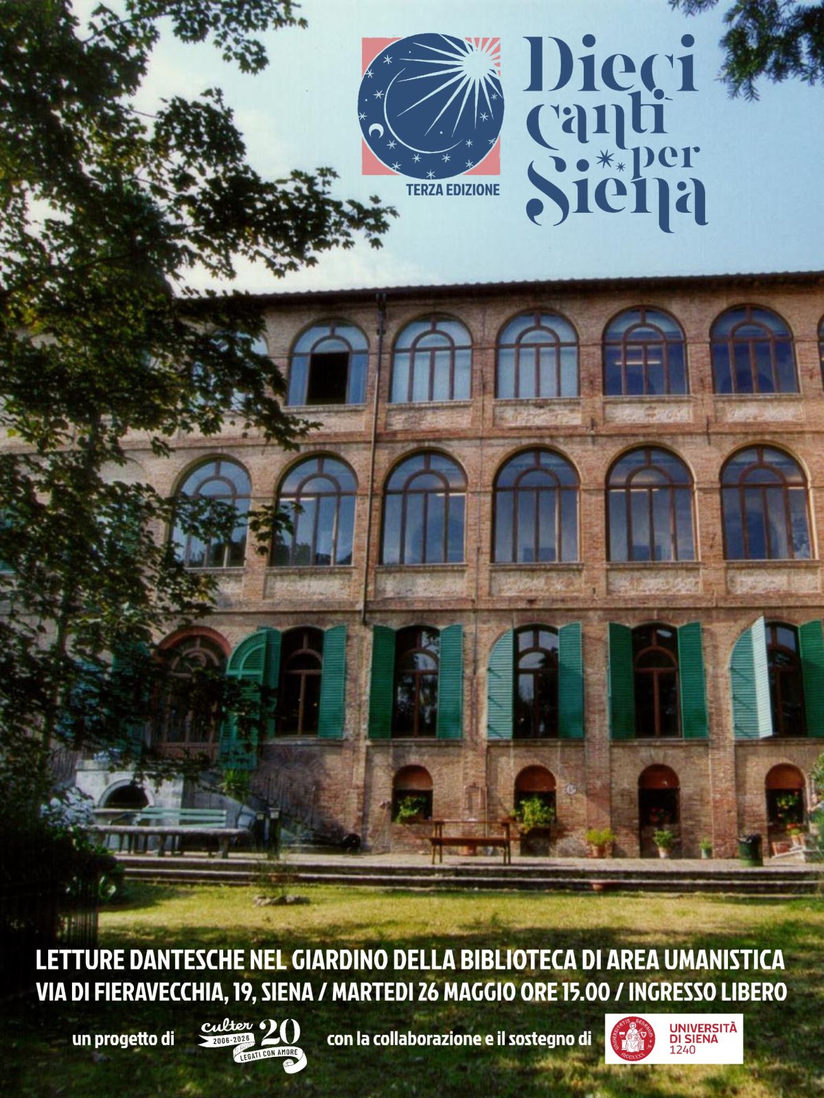 &ldquo;Dieci canti per Siena&rdquo;, all&rsquo;Universit&agrave; di Siena la lettura partecipata della Divina Commedia