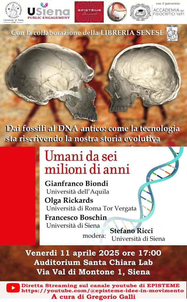 Siena, “Dai fossili al DNA antico: come la tecnologia sta riscrivendo la nostra storia evolutiva”