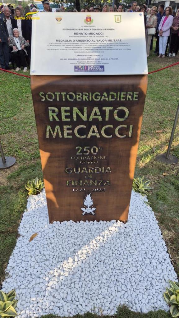 Poggibonsi, giardini di Largo Usilia dedicati al sottobrigadiere Renato Mecacci