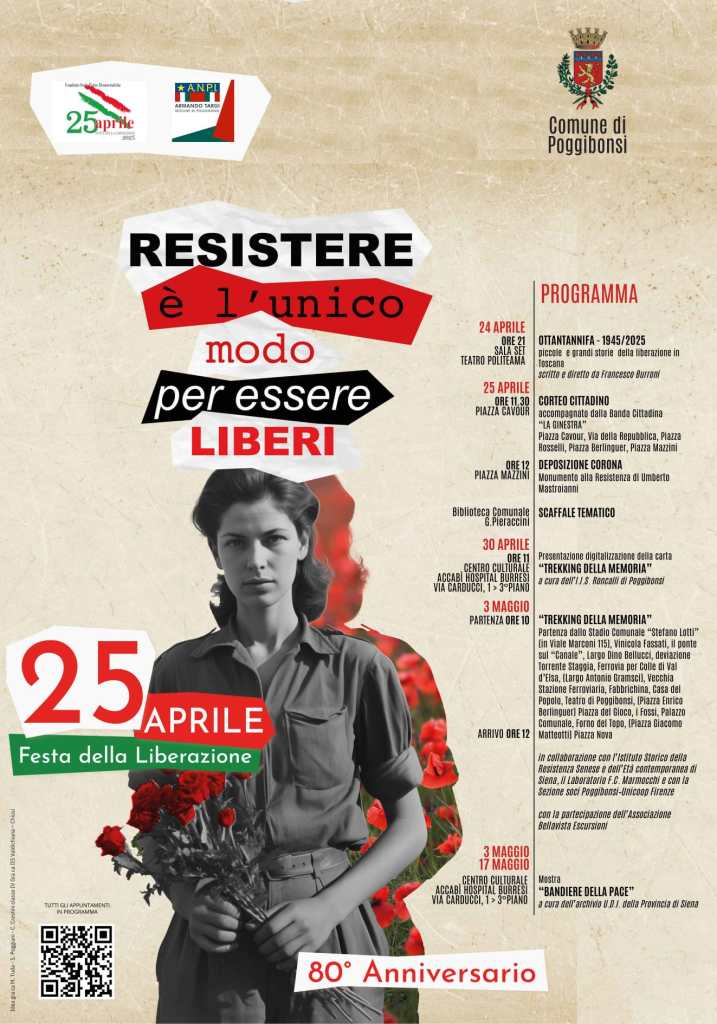 25 aprile, Poggibonsi celebra l’80° anniversario della Liberazione