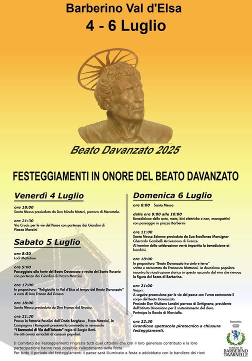 Barberino Val d’Elsa si illumina a festa per il suo “Beato”