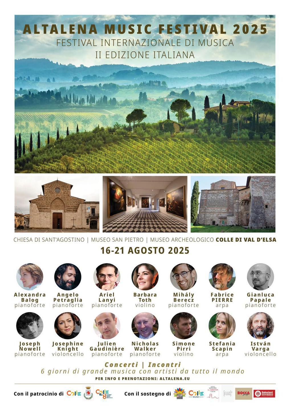 Al via l'Altalena Music Festival 2025: sei giorni di musica a Colle di Val d'Elsa