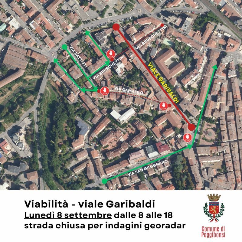Rilievi georadar in viale Garibaldi. Strada chiusa per una giornata