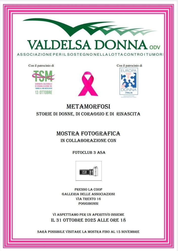 Poggibonsi, la forza della 'Metamorfosi': Valdelsadonna chiude Ottobre Rosa con una mostra fotografica