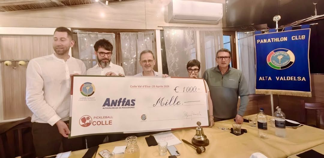 Il Panathlon Alta Valdelsa promuove l'inclusione: 1000 euro al Pickleball di Colle per il progetto ANFASS