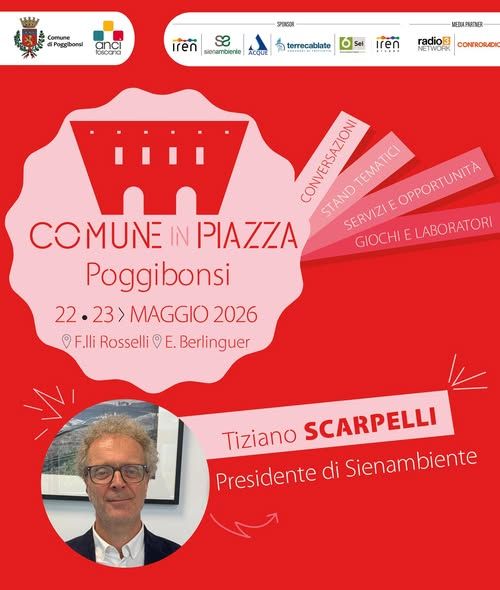 Poggibonsi, al via "Comune in Piazza": due giorni di incontri, servizi e laboratori sull'economia circolare