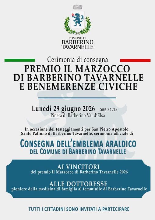 Barberino Tavarnelle: ecco i vincitori del Premio Il Marzocco 2026