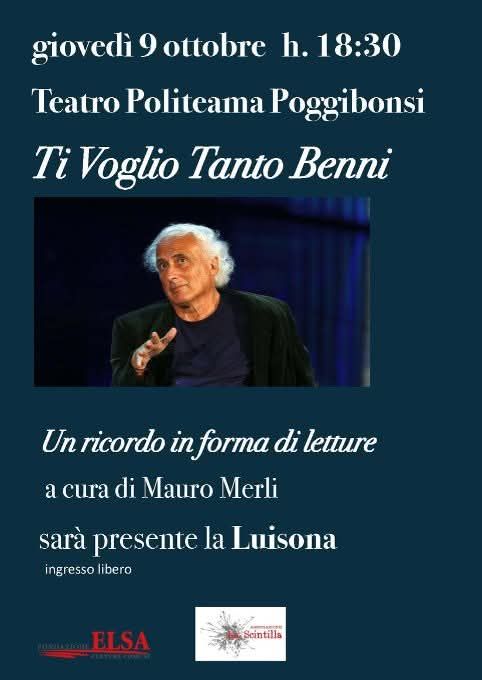 Omaggio a Stefano Benni al Politeama di Poggibonsi: ricordo in forma di lettura a ingresso libero