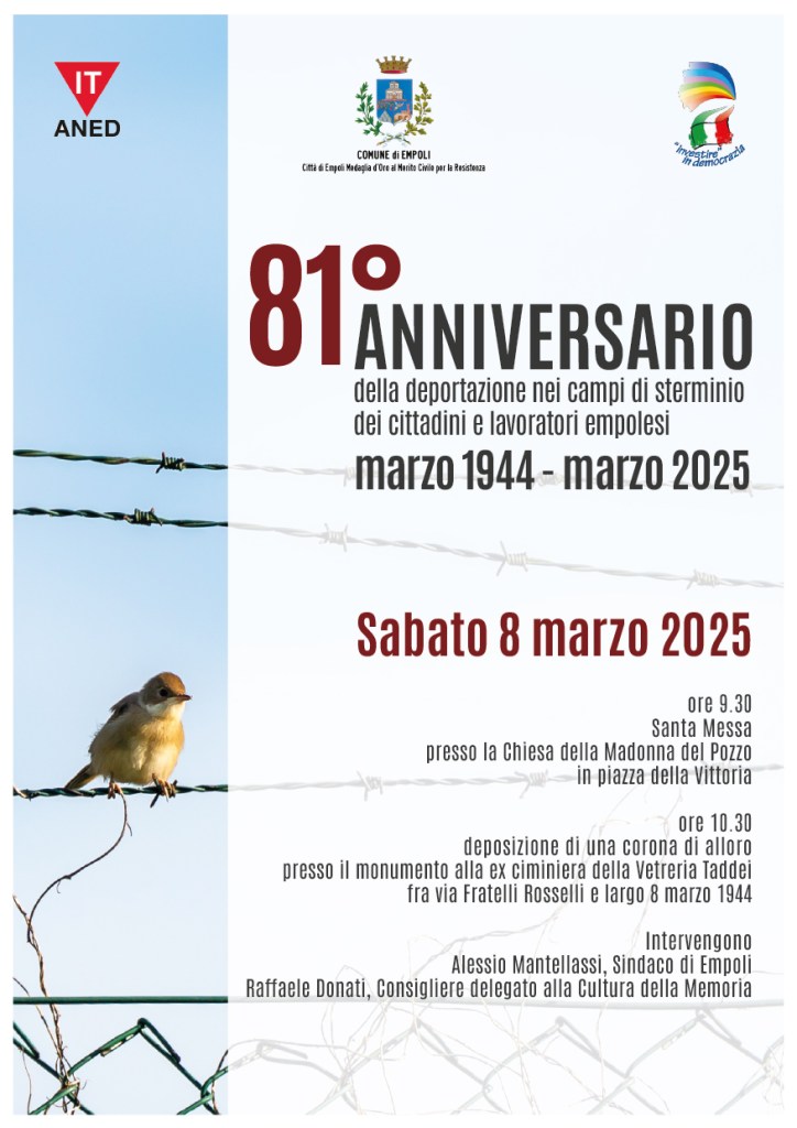 Empoli, 81^ anniversario della deportazione dei 55 cittadini empolesi: le celebrazioni