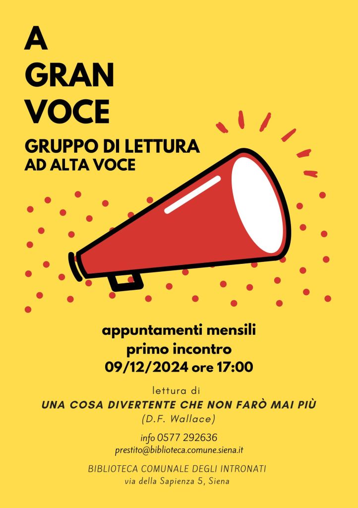 Siena,  nasce il “Gruppo di lettura ad alta voce”