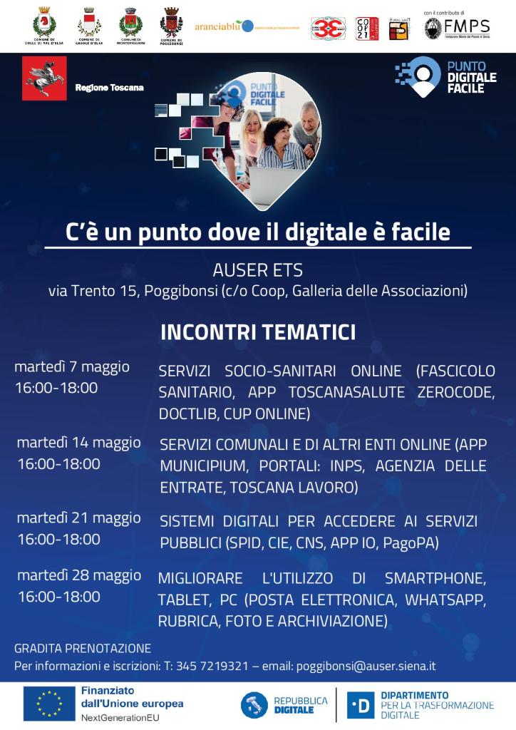 Poggibonsi, Digitale facile, domani incontro formativo e gratuito dedicato a smartphone, tablet, pc