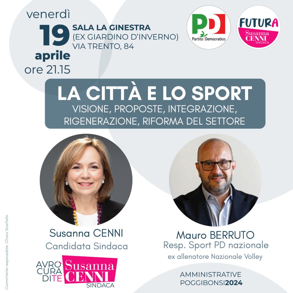 La città dello sport: Susanna Cenni e Mauro Berruto incontrano le associazioni