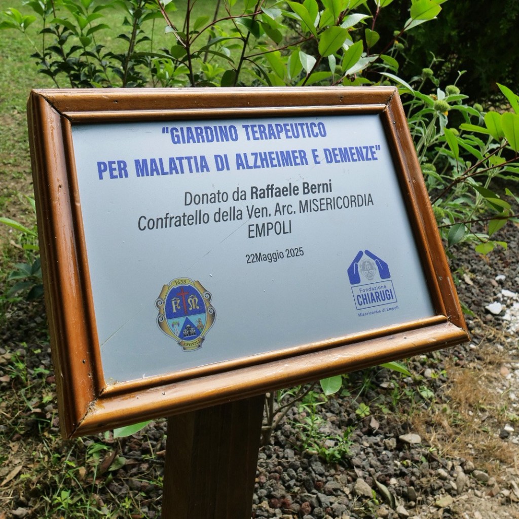 Empoli, la Fondazione Chiarugi inaugura il giardino terapeutico per l’Alzheimer e altre demenze