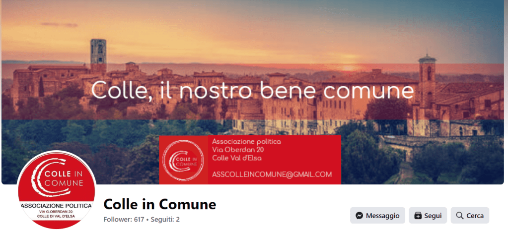 Chiusa la sede di Colle in Comune