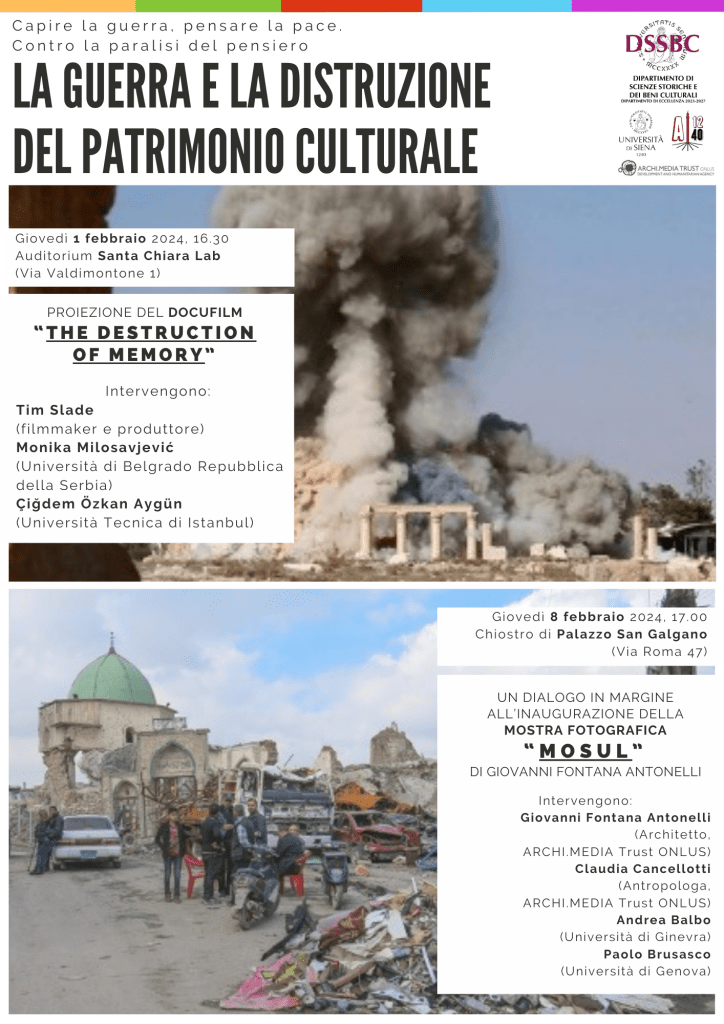 Unisi, Iniziative dedicate al tema della guerra e distruzione del patrimonio culturale