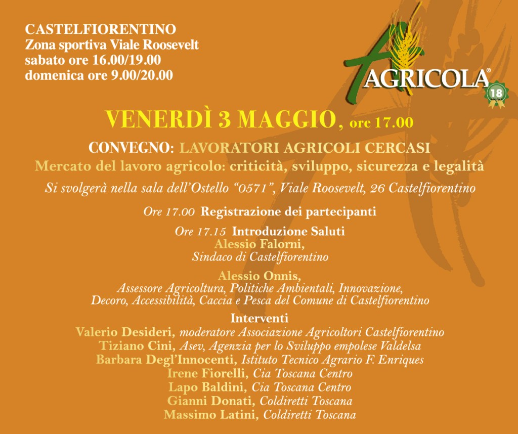 Castelfiorentino, ecco Agricola, filiera corta in Festa