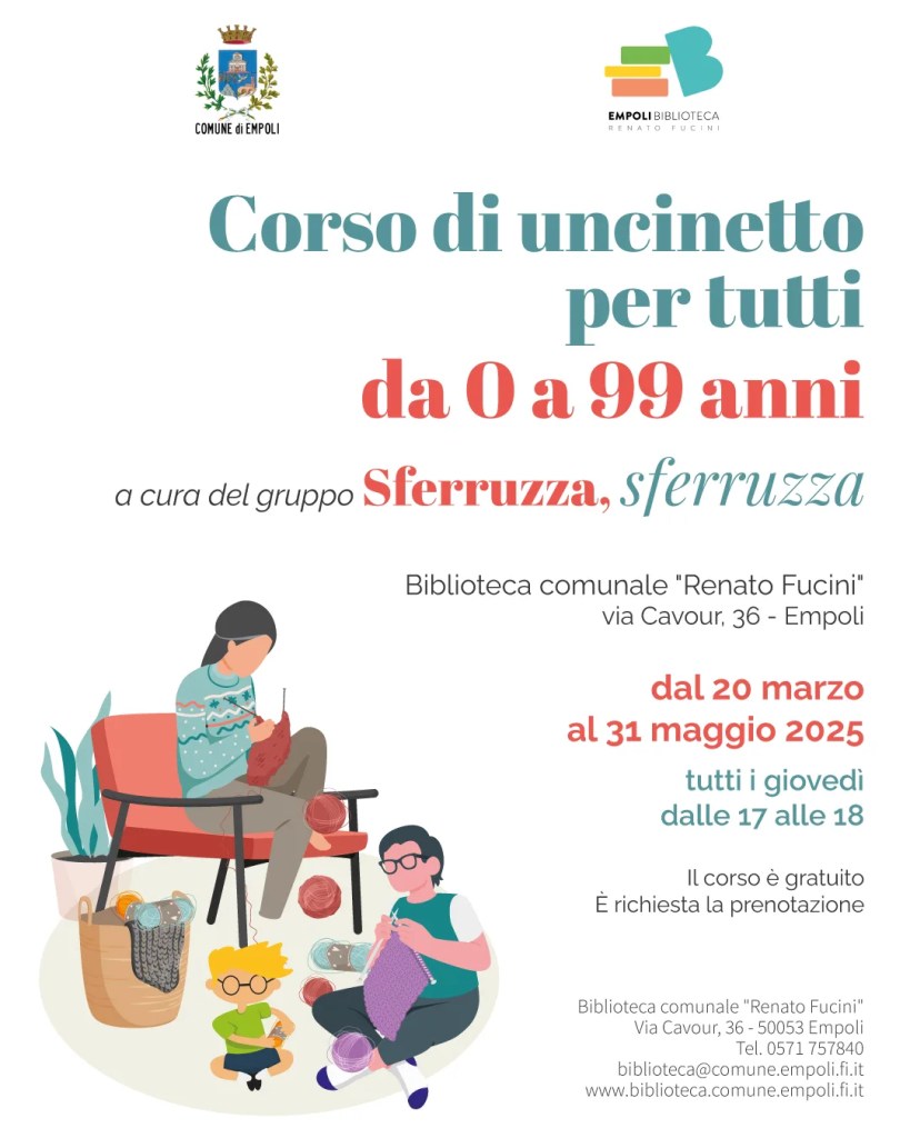 Empoli, al via il nuovo corso di uncinetto del gruppo Sferruzza Sferruzza