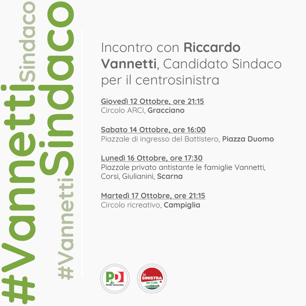 Vannetti - tour: continuano gli appuntamenti  del candidato sindaco del centrosinistra