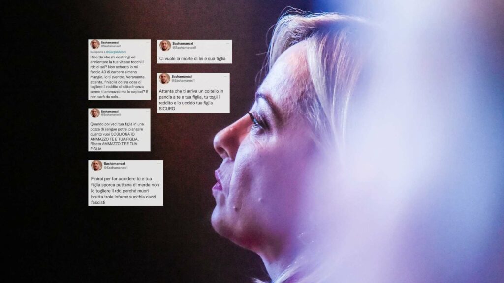 “Se togli il reddito ammazzo te e tua figlia”. Minacce a Meloni