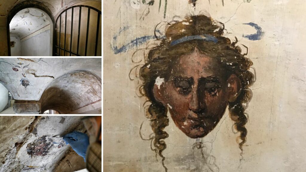 FOTO | Dalla ‘scala segreta’ di Palazzo Vecchio spuntano pitture del Cinquecento