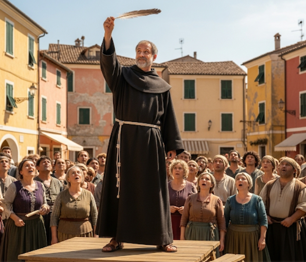 Più Certaldo, inaugurazione di piazza Boccaccio ricordando Frate Cipolla