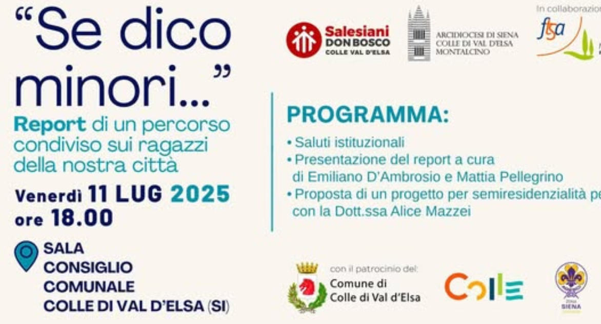 Se dico minori…a Colle di Val ‘Elsa si presenta il report sul tema dell’infanzia e dell’adolescenza