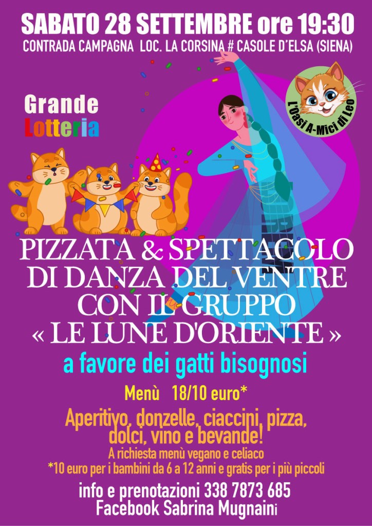 Una cena per salvare i gatti dell’Oasi colligiana