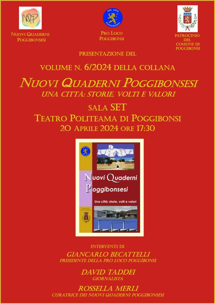 Nuovi Quaderni Poggibonsesi, ecco il nuovo volume