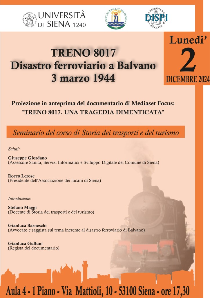 Siena, ”Treno 8017. Una tragedia dimenticata”, anteprima del documentario di Mediaset Focus