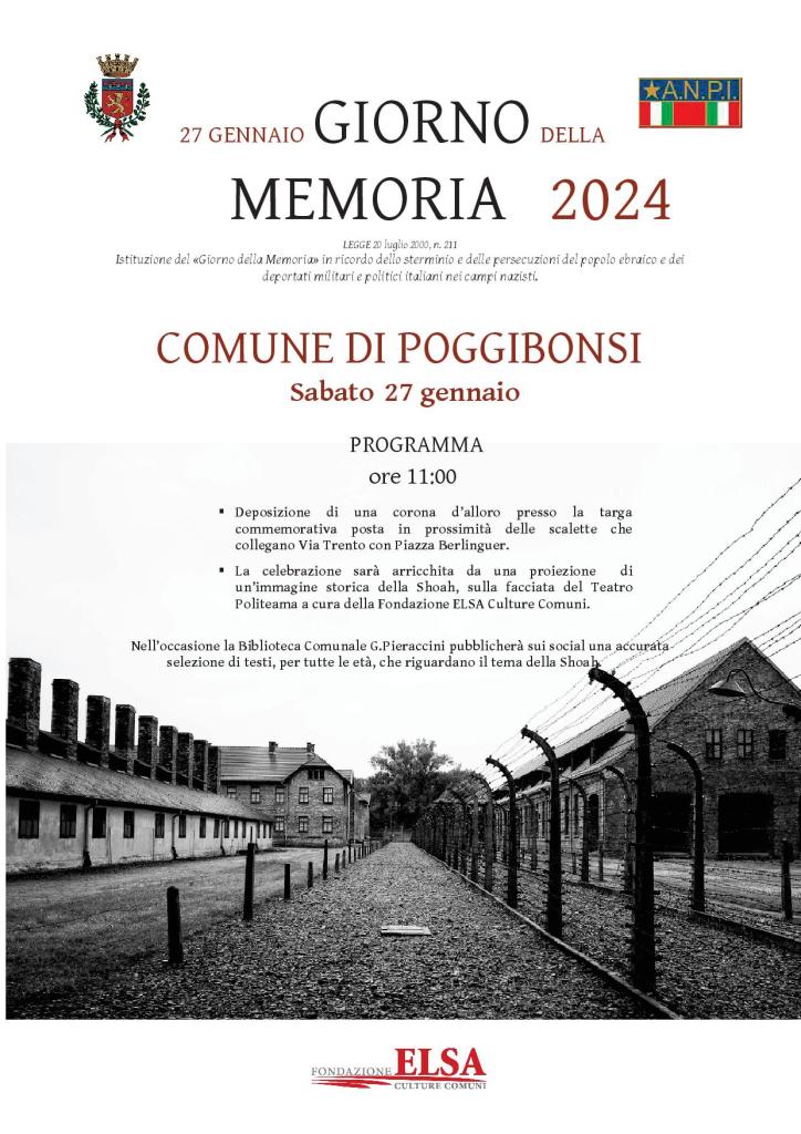 Poggibonsi, evento commemorativo nel Giorno della Memoria