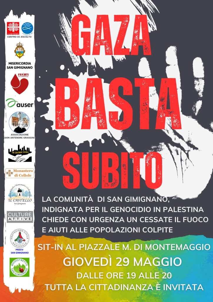 San Gimignano si mobilita per Gaza