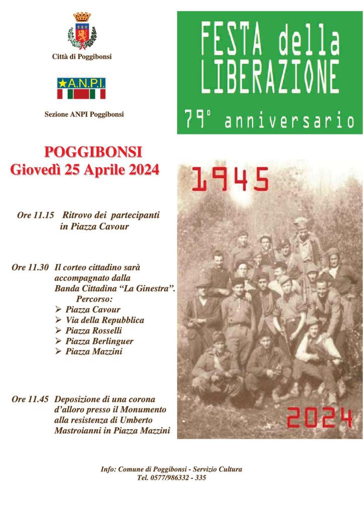 Poggibonsi celebra il 25 aprile, Festa della Liberazione