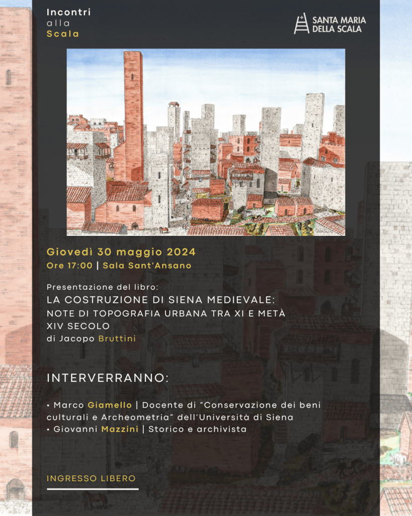 Al Santa Maria della Scala la presentazione del volume ‘La costruzione di Siena medievale. Note di topografia urbana tra XI e metà XIV secolo’