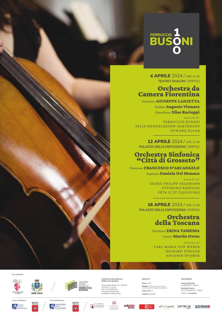 Busoni 100, Giuseppe Lanzetta dirige l’Orchestra da Camera Fiorentina