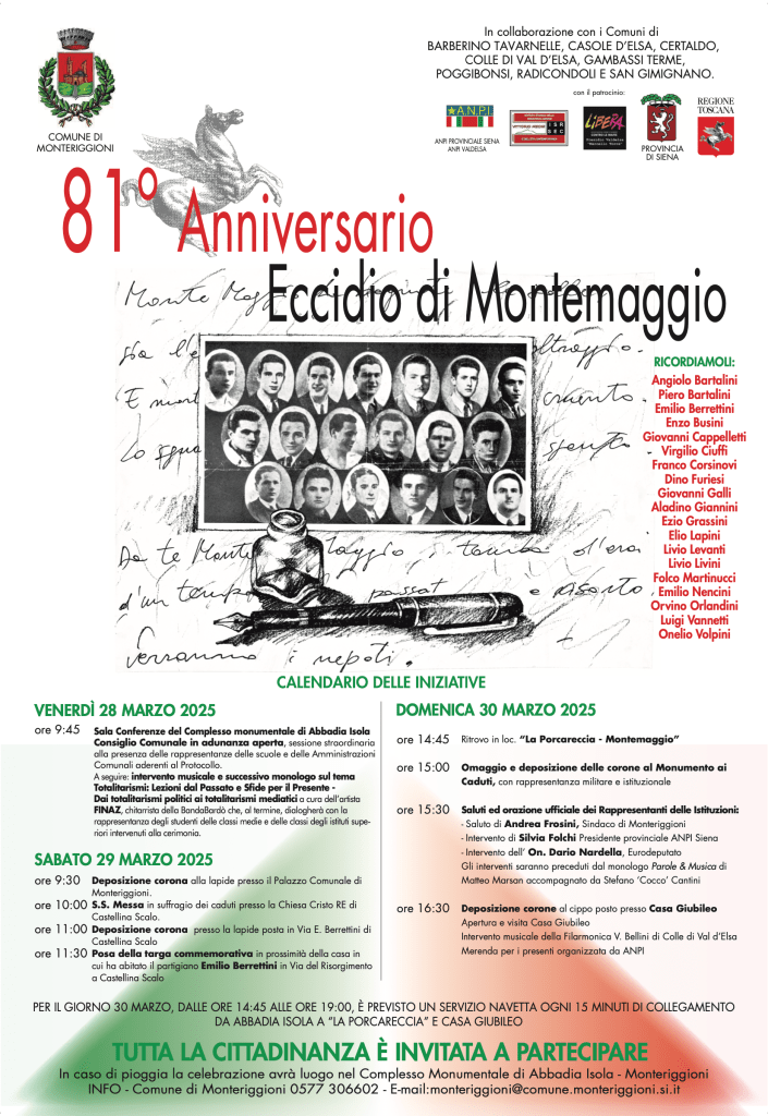 Commemorazione dell'Eccidio di Montemaggio: 81 anni di memoria
