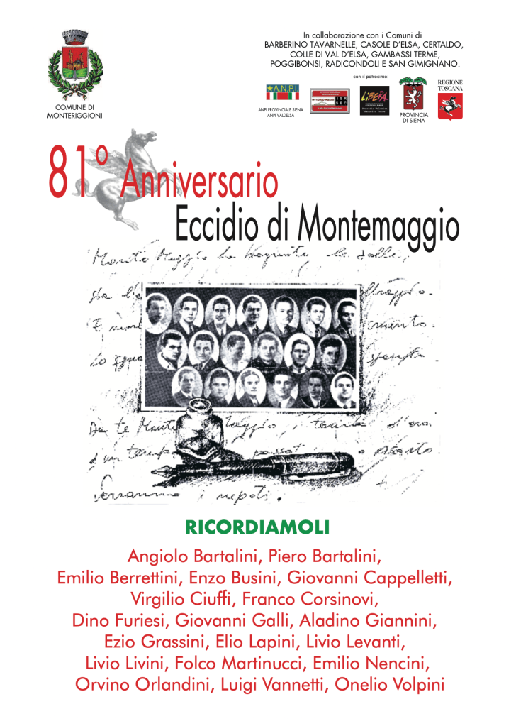 81° Anniversario dell'Eccidio di Montemaggio: Monteriggioni capofila