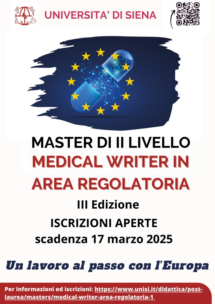 Aperte le iscrizioni al master “Medical Writer in Area Regolatoria”