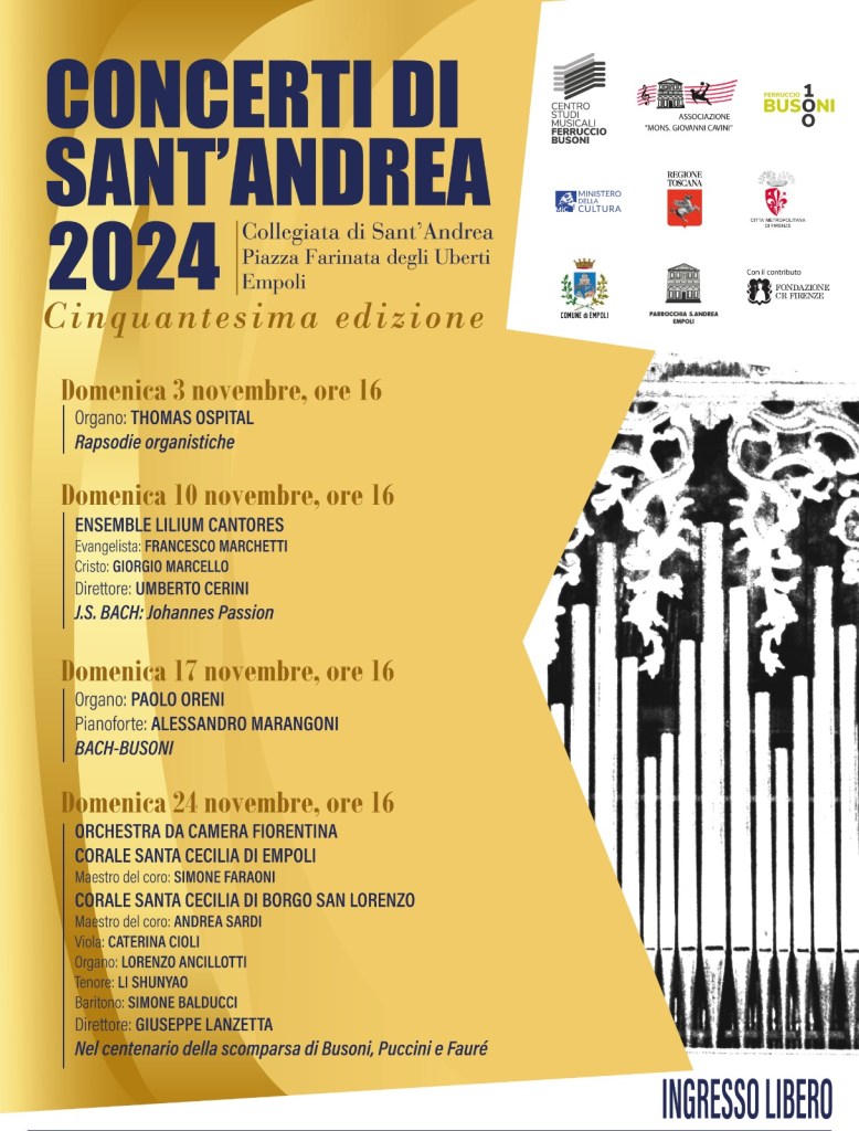 Cinquant’anni di Concerti di Sant’Andrea: al via la celebre stagione di musica sacra empolese
