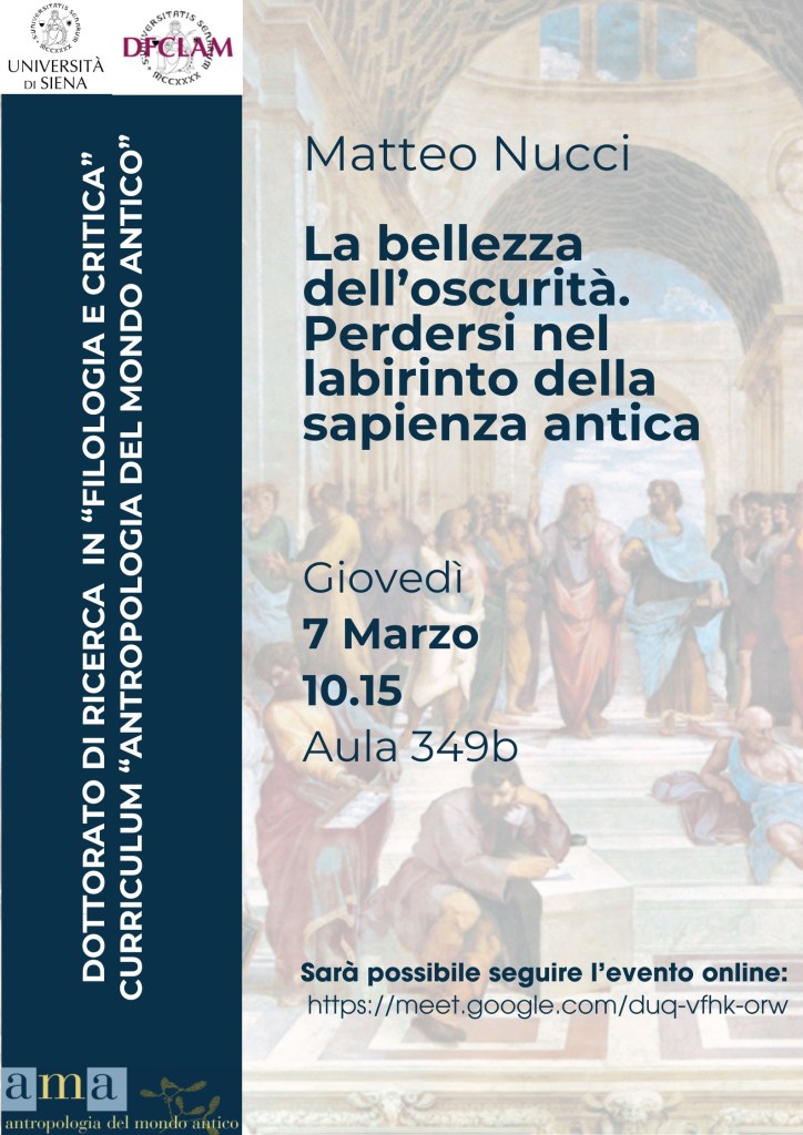 Lo scrittore Matteo Nucci all’Università di Siena