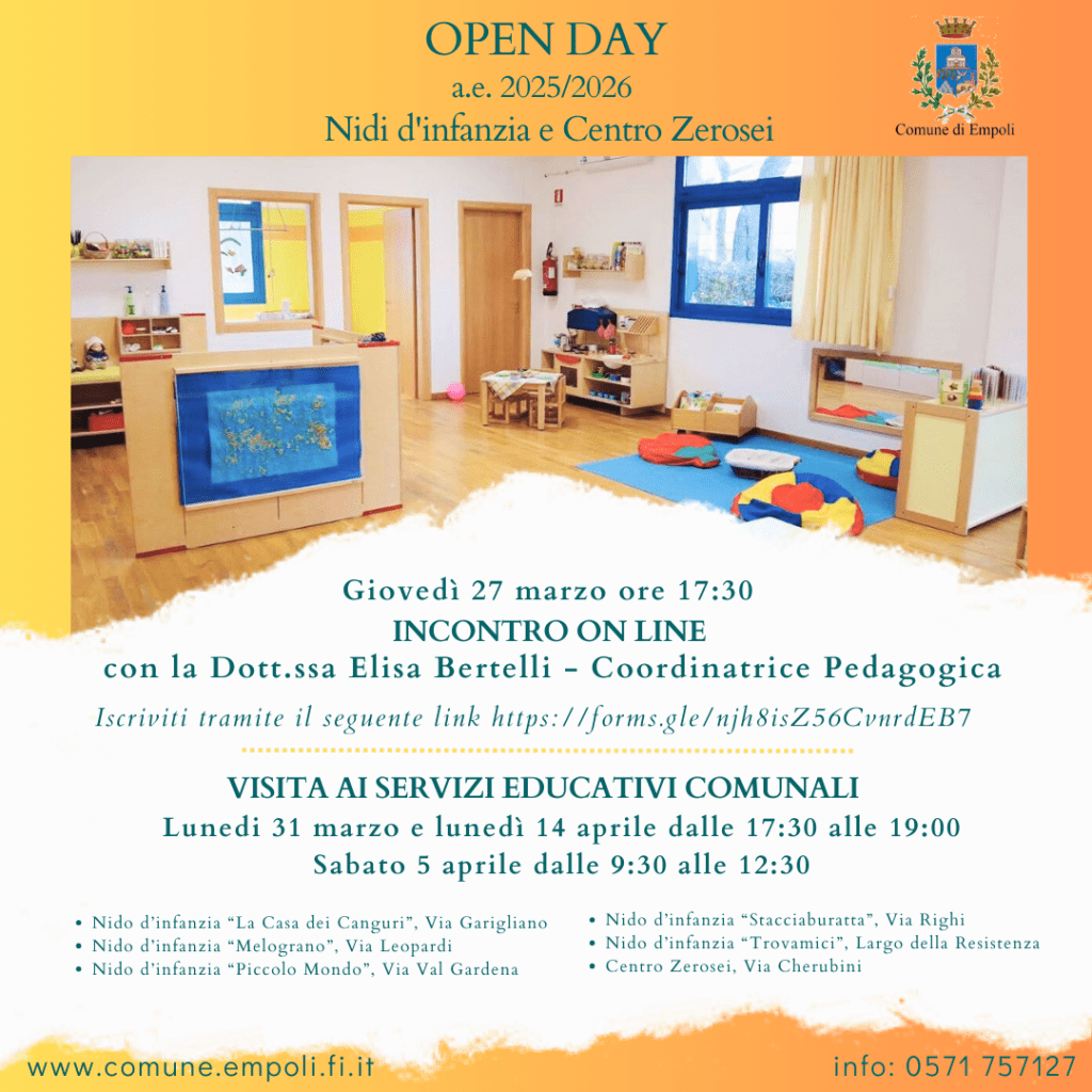 Empoli, i nidi si presentano alle famiglie: ecco tre giorni di “Open day”