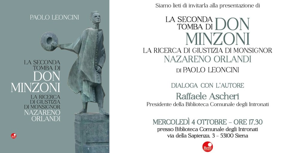 Siena, successo per ‘La seconda tomba di Don Minzoni’ scritto da Paolo Leoncini