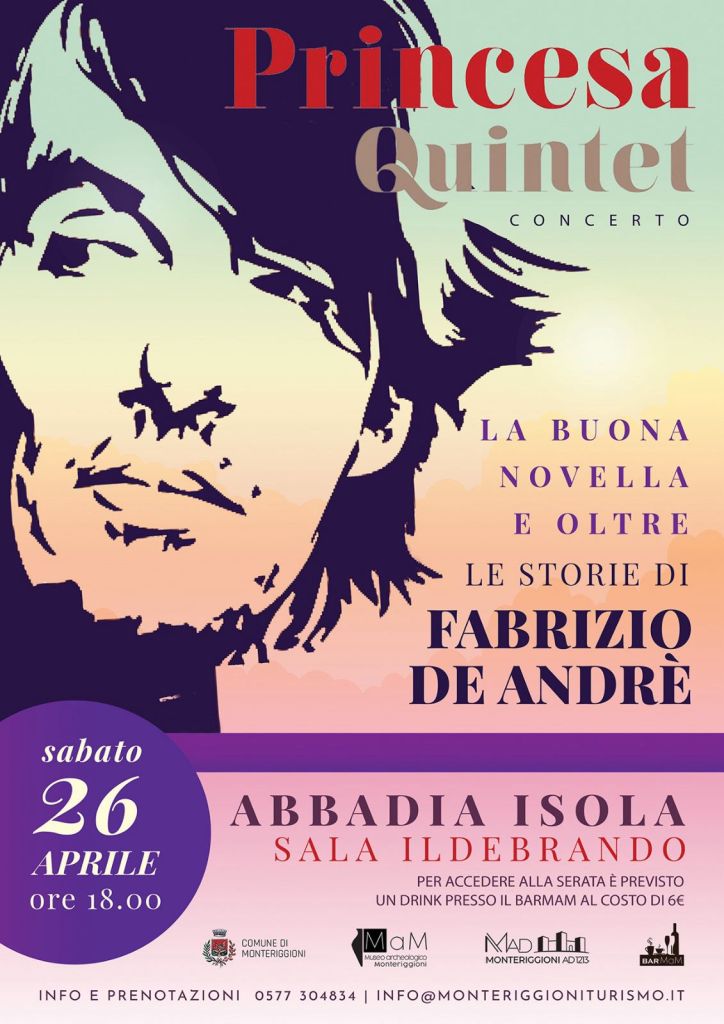 Concerto dei Princesa Quintet: “La buona novella e oltre – Le storie di Fabrizio De André”