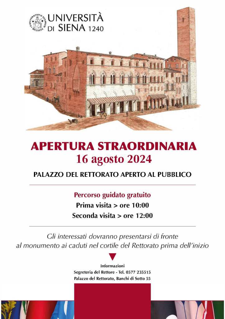 Palazzo del Rettorato dell’Università di Siena aperto in occasione del Palio di Siena