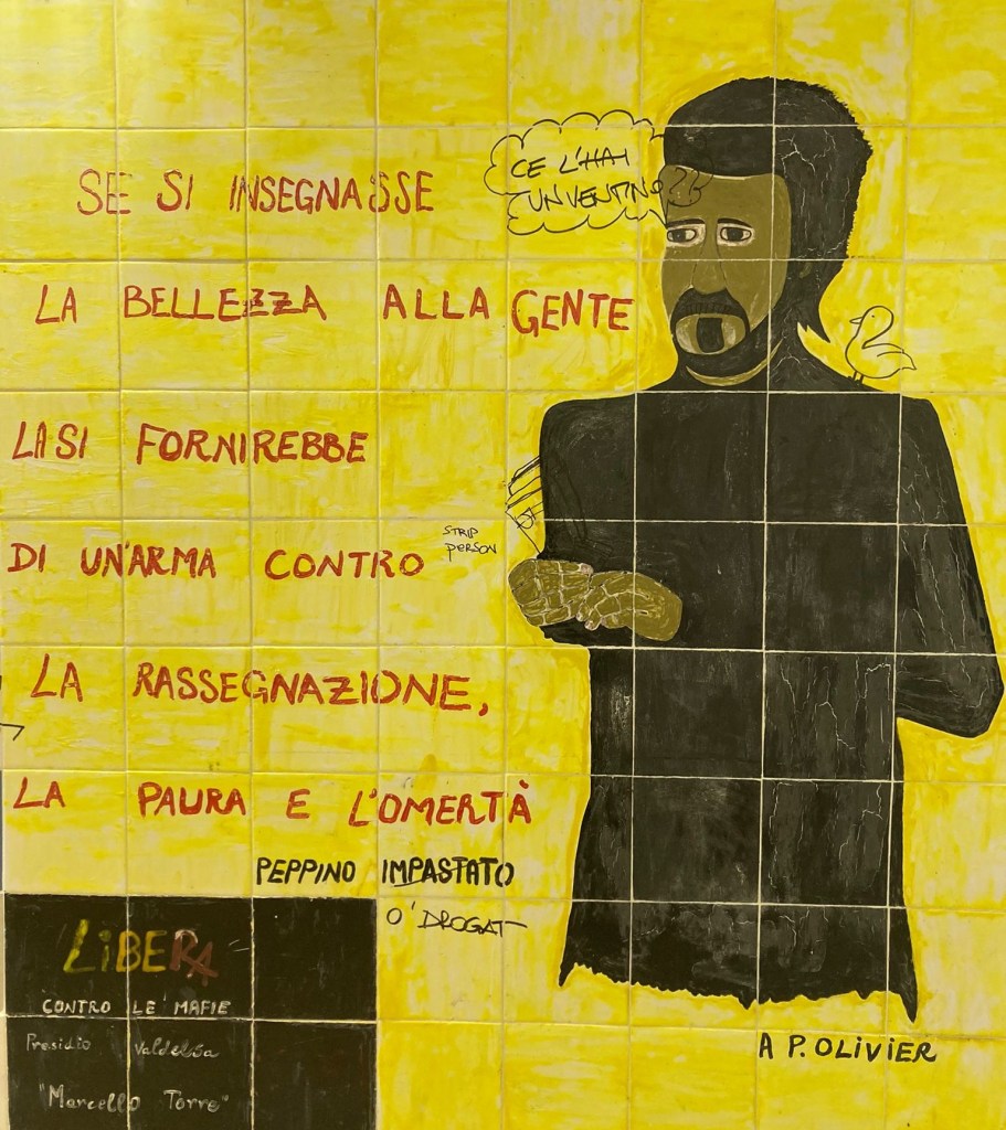 Messaggio agli autori che hanno imbrattato il murales dedicato a Peppino Impastato