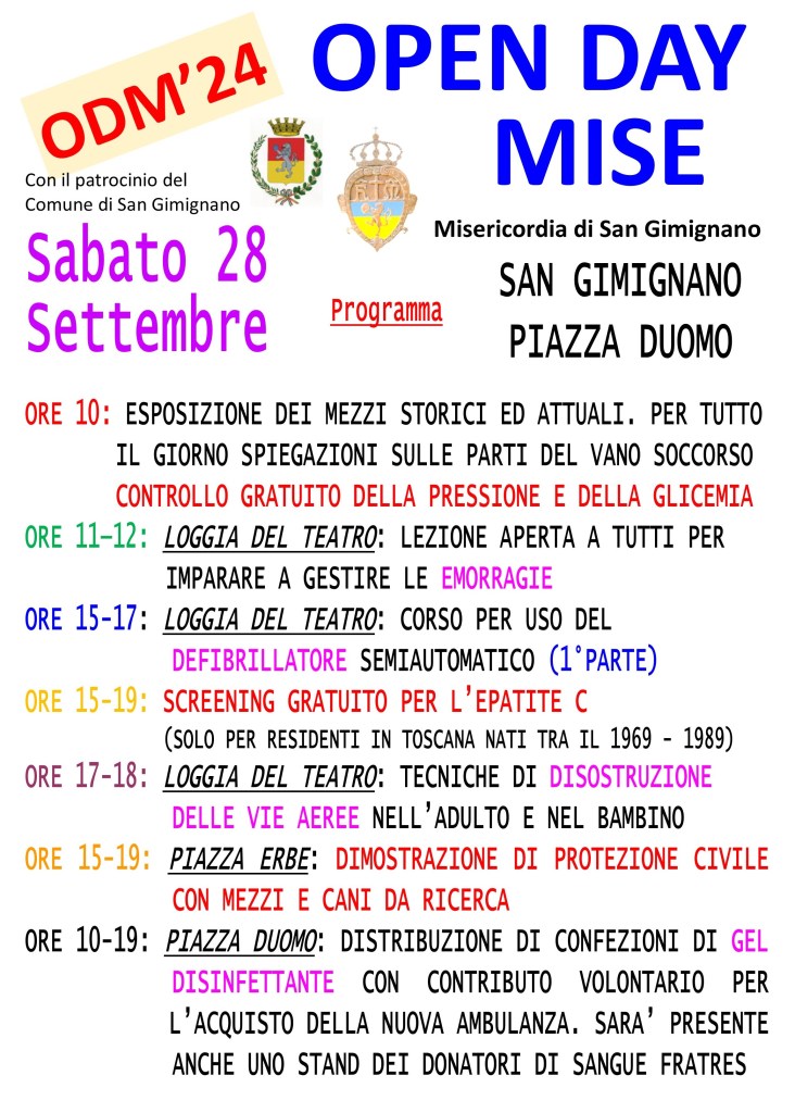 San Gimignano organizza il suo primo “Open Day Mise”