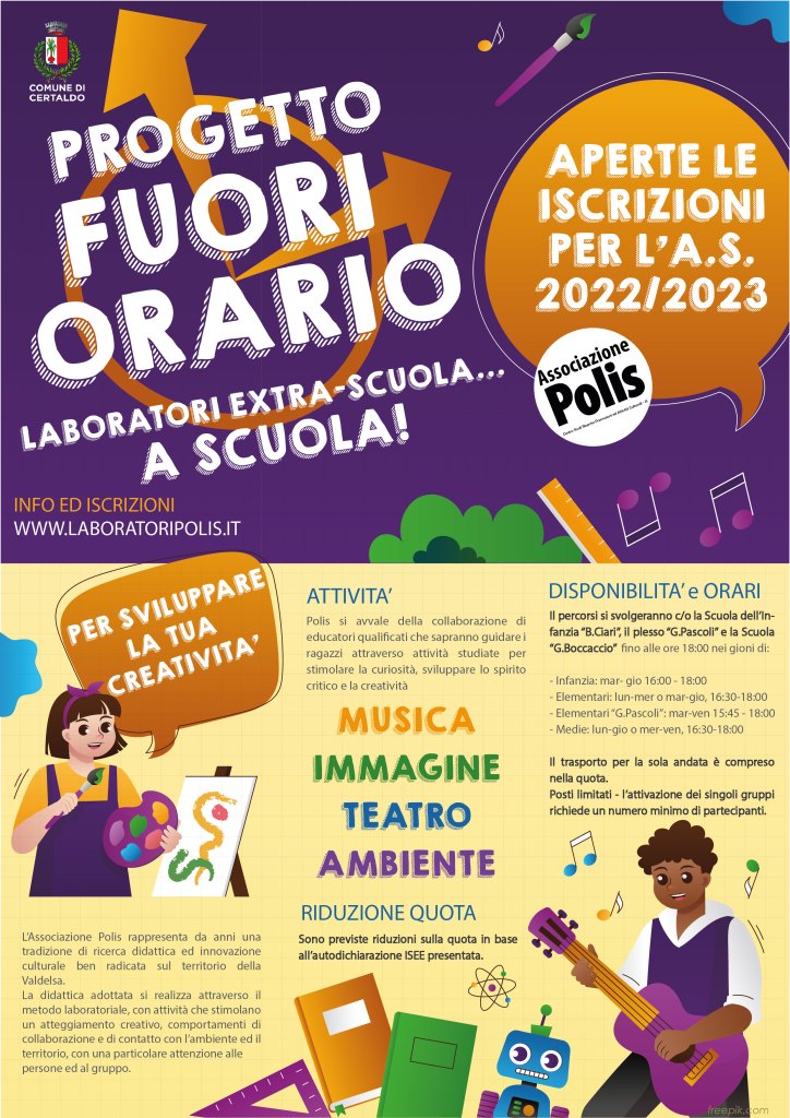 Arriva “Fuori Orario”, laboratori extra scolastici per bambini dai 3 ai 14 anni