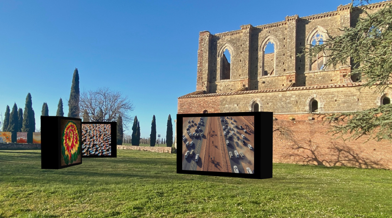 In volo sull’Abbazia di San Galgano: il video della mostra “Above us only sky”