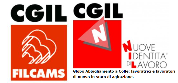 Colle, Globo Abbigliamento:  lavoratrici e lavoratori di nuovo in stato di agitazione